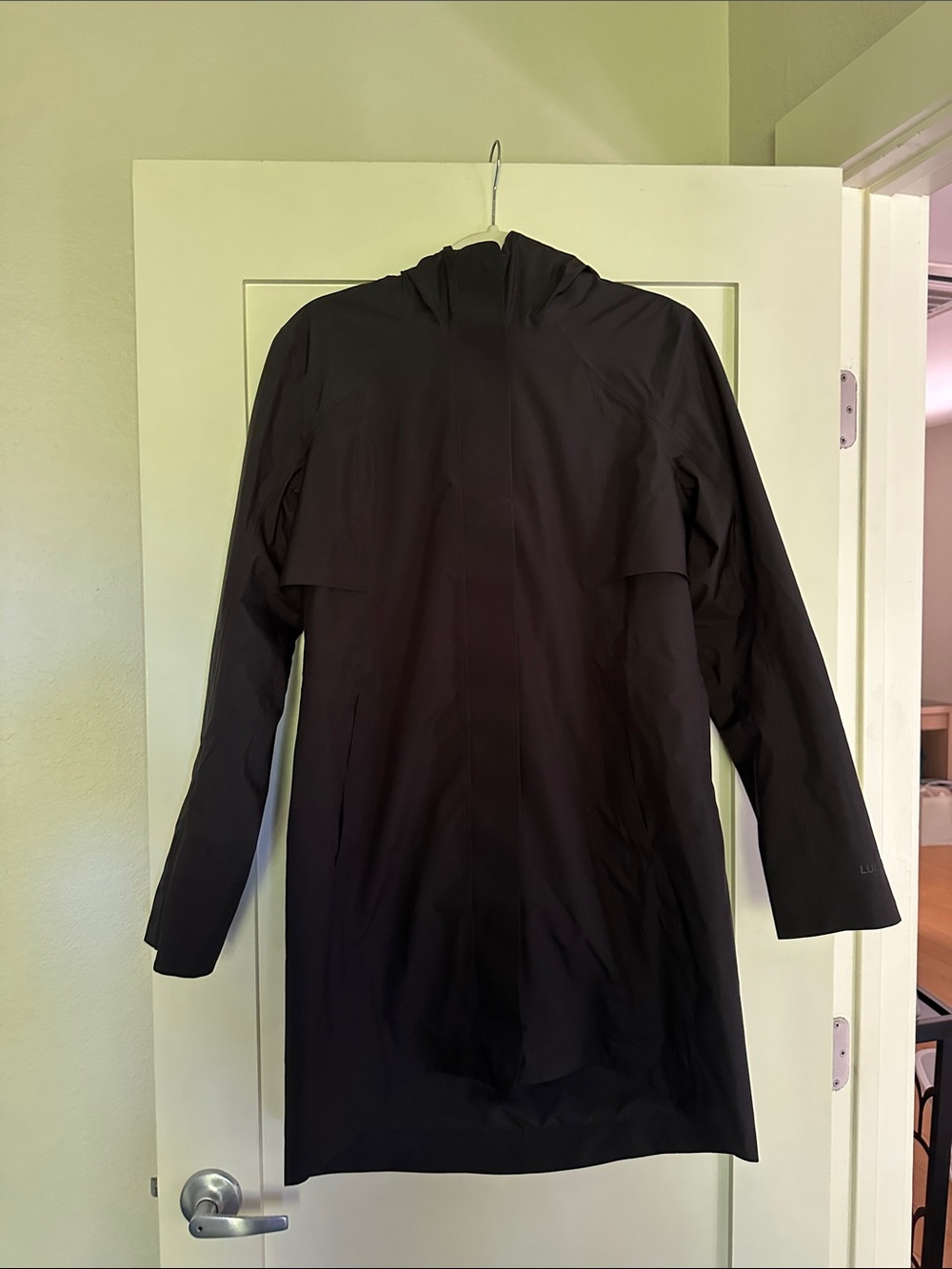 Lululemon Black Hooded Lightweight Raincoat